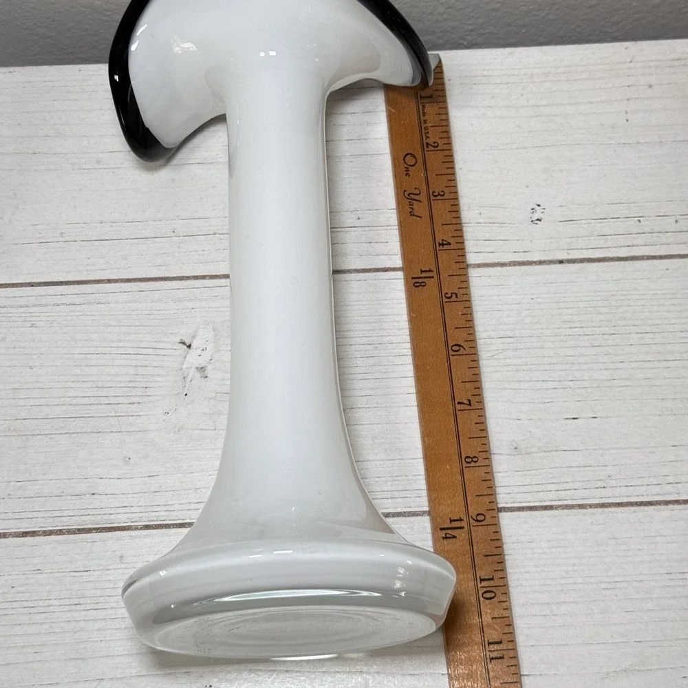 Black & White Vase‎ J. Sluczan, Orkusz, Glassworks Tarnowiec, Poland 1980s